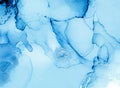 Mixing Inks. Fluid Wave Wallpaper. Blue Abstract Royalty Free Stock Photo