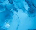 Mixing Inks. Oil Wave Background. Blue Abstract Royalty Free Stock Photo