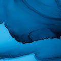 Mixing Inks. Oil Wave Background. Indigo Alcohol Royalty Free Stock Photo