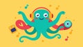 Mixing in Motion The octopus is depicted in midaction with its arms dynamically positioned as if in motion. Bright Royalty Free Stock Photo