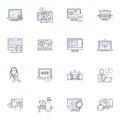 Mixing nerks line icons collection. Interlocking, Harmonizing, Blending, Combining, Fusing, Merging, Uniting vector and Royalty Free Stock Photo