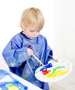 Mixing poster paint Royalty Free Stock Photo