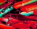 Mixing red and orange and dark green Color abstract painting background of Art Ink Paint Explode Colorful Fantasy Royalty Free Stock Photo