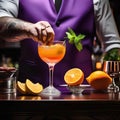 A mixologist crafting cocktails with flair and garnishes2