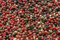 Mixture of black  red and white peppercorns. Royalty Free Stock Photo