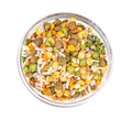 Mixture of cereals, peas, lentils, rice, barley