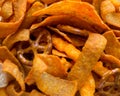 Party mix with chips and pretzels Royalty Free Stock Photo