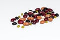 Mixture of dry beans on white background Royalty Free Stock Photo