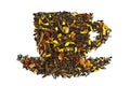Mixture of dry tea in a cup Royalty Free Stock Photo