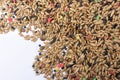 Mixture of grains, seeds for canary birds Royalty Free Stock Photo