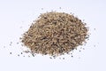 mixture of grains for very small birds type Fringilla coelebs Royalty Free Stock Photo