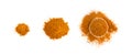 Mixture of Indian Spices and Herbs Powders Isolated