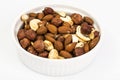 A mixture of nuts, cashews, almonds and hazelnuts