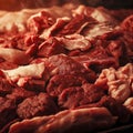 Mixture of Raw Meat on Barbecue Royalty Free Stock Photo