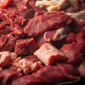 Mixture of Raw Meat on Barbecue Royalty Free Stock Photo