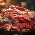 Mixture of Raw Meat on Barbecue Royalty Free Stock Photo