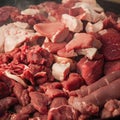 Mixture of Raw Meat on Barbecue Royalty Free Stock Photo