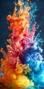 Vibrant Multicolored Liquid Splashing Into Water Royalty Free Stock Photo