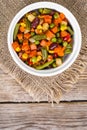 Mixture of vegetables for Mexican with red beans and sweet corn Royalty Free Stock Photo