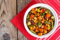 Mixture of vegetables for Mexican with red beans and sweet corn Royalty Free Stock Photo