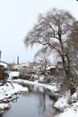 Miyagawa River Surrounded with Snow Royalty Free Stock Photo
