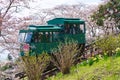 MIYAGI,JAPAN - APRIL 13, 2017 : Tourists slope car pass through