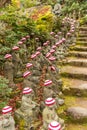 Miyajima Island, Hiroshima, Japan at the buddha lined pathways Royalty Free Stock Photo