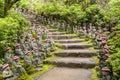 Miyajima Island, Hiroshima, Japan at the buddha lined pathways at Daisho in Temple grounds Royalty Free Stock Photo