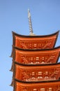 Fragment of Five-storied Pagoda (Gojunoto) at Miyajima island. Japan Royalty Free Stock Photo