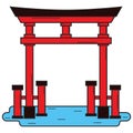 Miyajima torii. Vector illustration decorative design