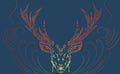 Mystical background deer