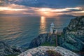 Mizen Head Sheep`s Head Peninsula West Cork Ireland lighthouse cliffs rocks  landmark sunset wild Atlantic Royalty Free Stock Photo