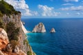 The Mizithres, small and big. Amazing rock formations on Keri cape, Zakynthos island. Greece.