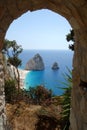 The Mizithres, small and big. Amazing rock formations on Keri cape, Zakynthos island. Greece.