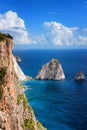 The Mizithres, small and big. Amazing rock formations on Keri cape, Zakynthos island. Greece.