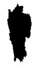 Mizoram silhouette map Royalty Free Stock Photo