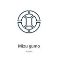 Mizu gumo outline vector icon. Thin line black mizu gumo icon, flat vector simple element illustration from editable asian concept