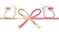 Mizuhiki - Japanese Decoration Strings - For The Year Of The Rabbit Vintage Greeting Symbol.