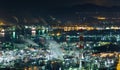 Mizushima industrial area in Japan at night Royalty Free Stock Photo