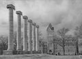 Mizzou Columns and Engineering School Royalty Free Stock Photo