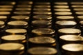 Stacks of Gold Cryptocurrency Coins in a Wealth-Focused Concept Royalty Free Stock Photo