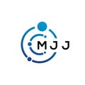 MJJ letter technology logo design on white background. MJJ creative initials letter IT logo concept. MJJ letter design Royalty Free Stock Photo