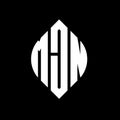 MJN circle letter logo design with circle and ellipse shape. MJN ellipse letters with typographic style. The three initials form a Royalty Free Stock Photo