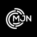 MJN letter logo design. MJN monogram initials letter logo concept. MJN letter design in black background Royalty Free Stock Photo