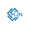 MJN letter logo design on white background. MJN creative circle letter logo concept. Royalty Free Stock Photo