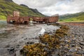 Mjoifjordur, Iceland - Abandoned fishing boat rusts in fjord
