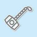 Mjolnir sticker icon. Simple thin line, outline vector of mythology icons for ui and ux, website or mobile application