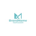 MK Arrow Logo Design Vector Royalty Free Stock Photo