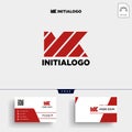 MK INITIAL LOGO TEMPLATE AND BUSINESS CARD Royalty Free Stock Photo