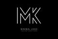 MK or KM initial letter Creative and Minimalist fonts monogram icon luxury alphabet vector design illustration